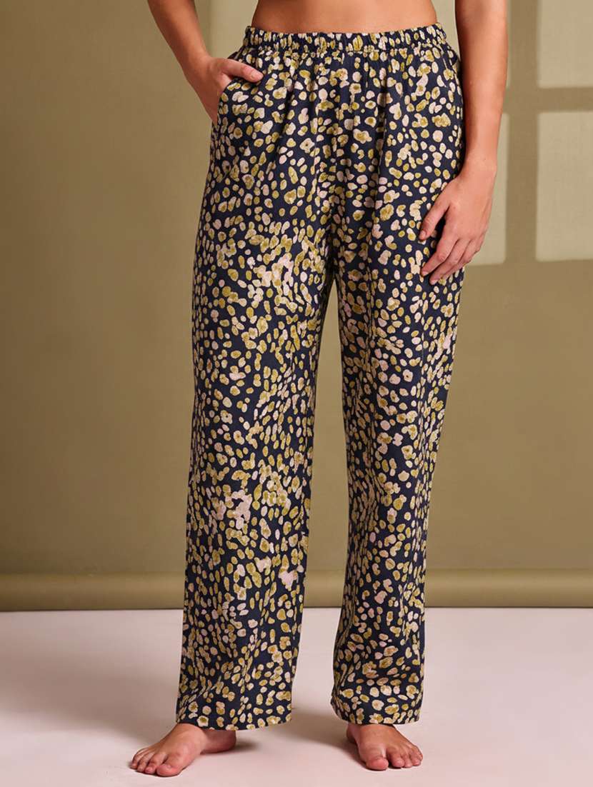 women printed mid rise lounge wear pajama