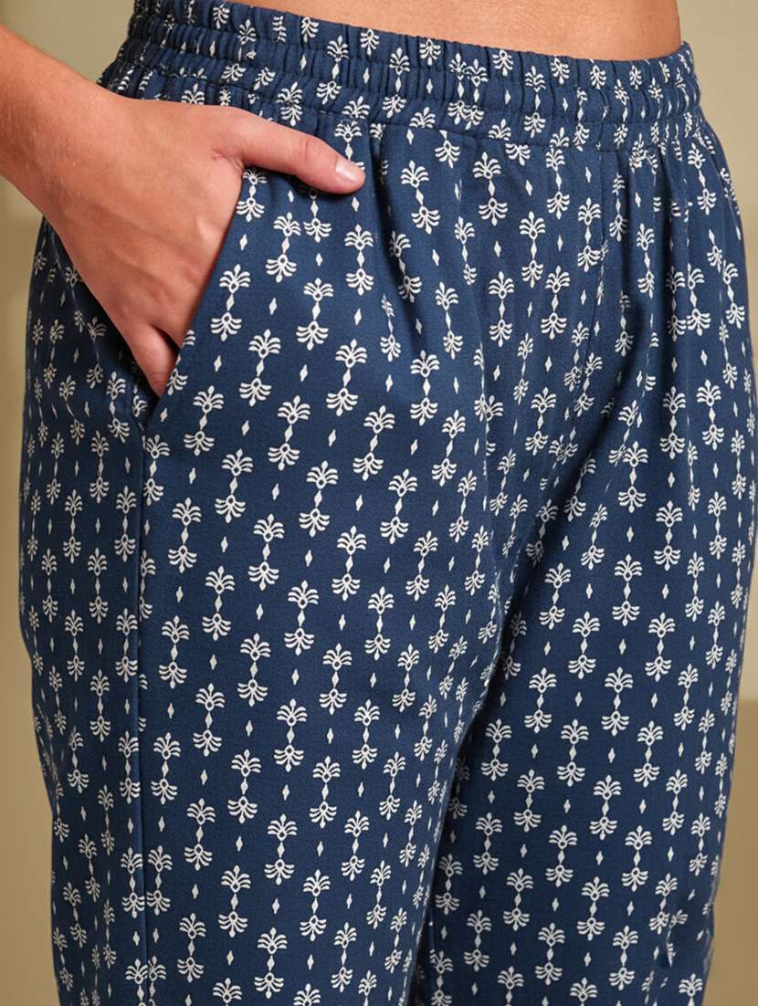 women printed mid rise lounge wear pajama - 22181551 -  Standard Image - 5