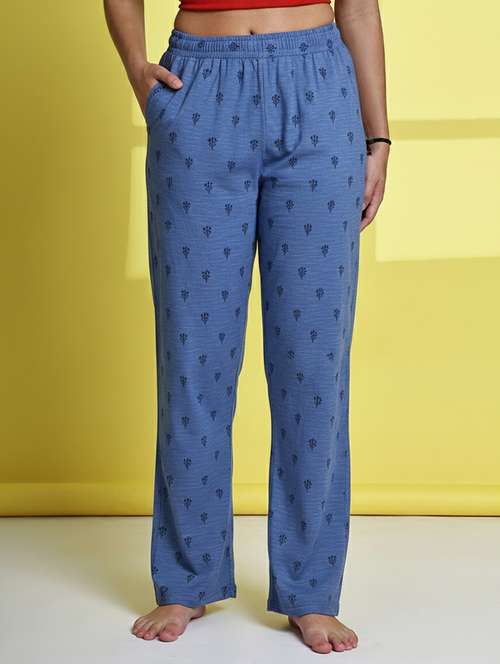 women printed mid rise lounge wear pajama - 22181560 -  Standard Image - 0