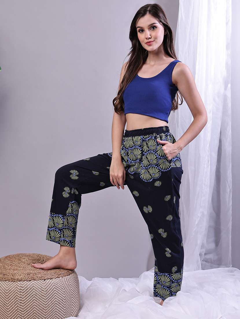 women printed mid rise lounge wear pajama - 22181568 -  Standard Image - 5