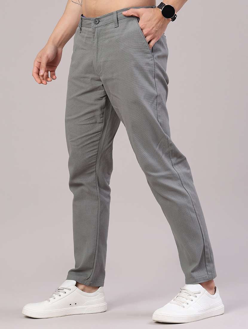 men solid mid rise chinos casual trouser - 22181629 -  Standard Image - 3