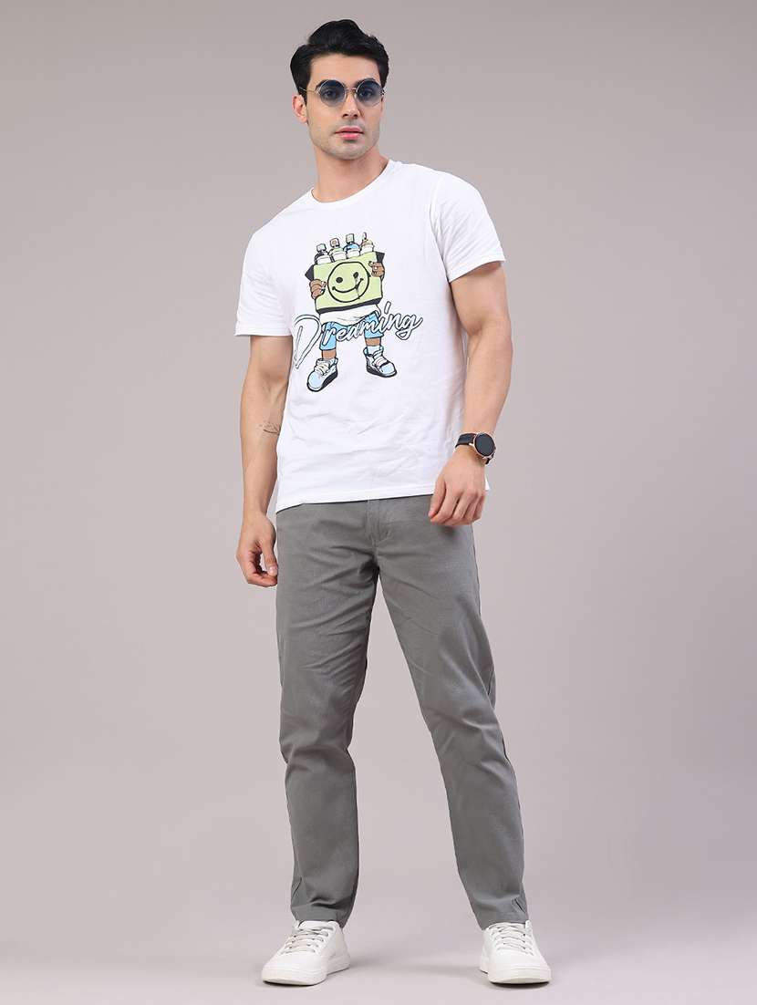 men solid mid rise chinos casual trouser - 22181629 -  Standard Image - 5