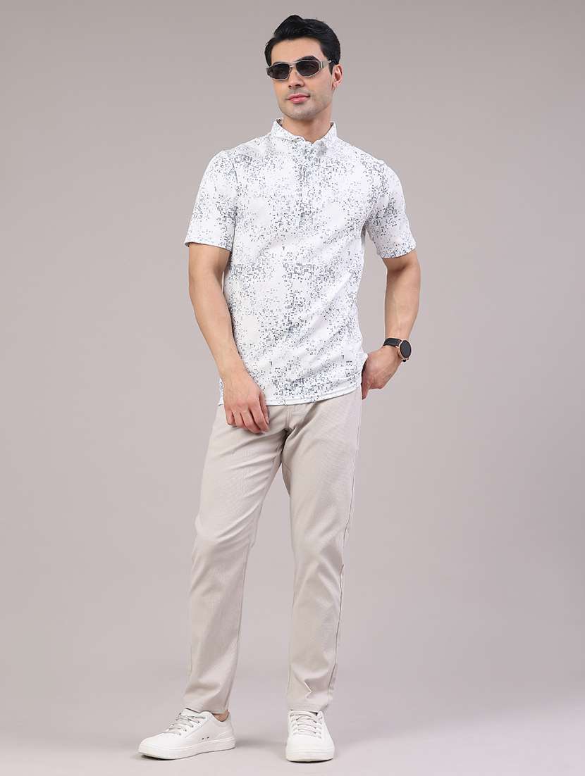 men textured mid rise chinos casual trouser - 22181630 -  Standard Image - 5