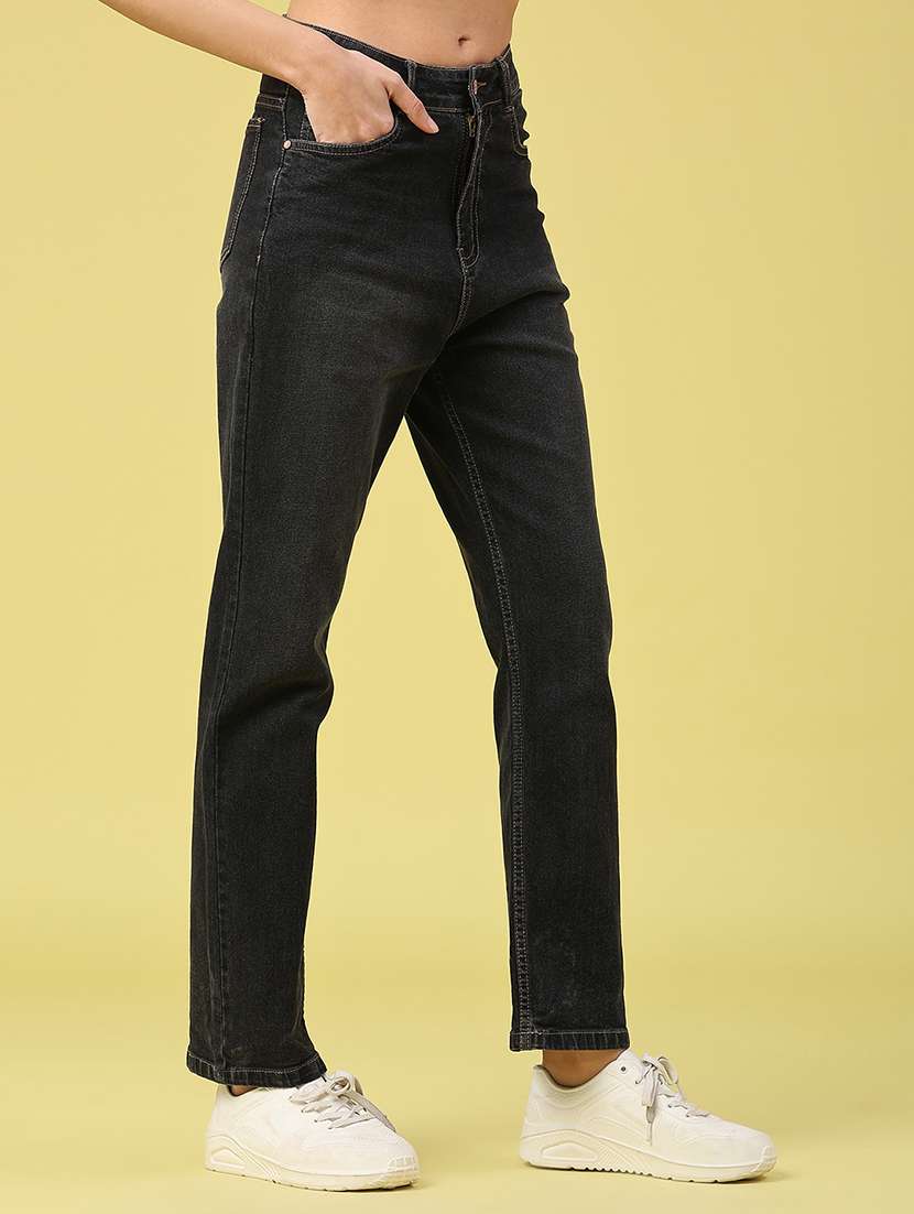 women solid mid rise straight jeans - 22181703 -  Standard Image - 3