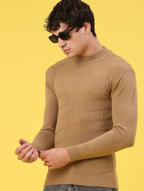 men solid mock neck long sleeve pullover - 22181818 -  Standard Image - 0