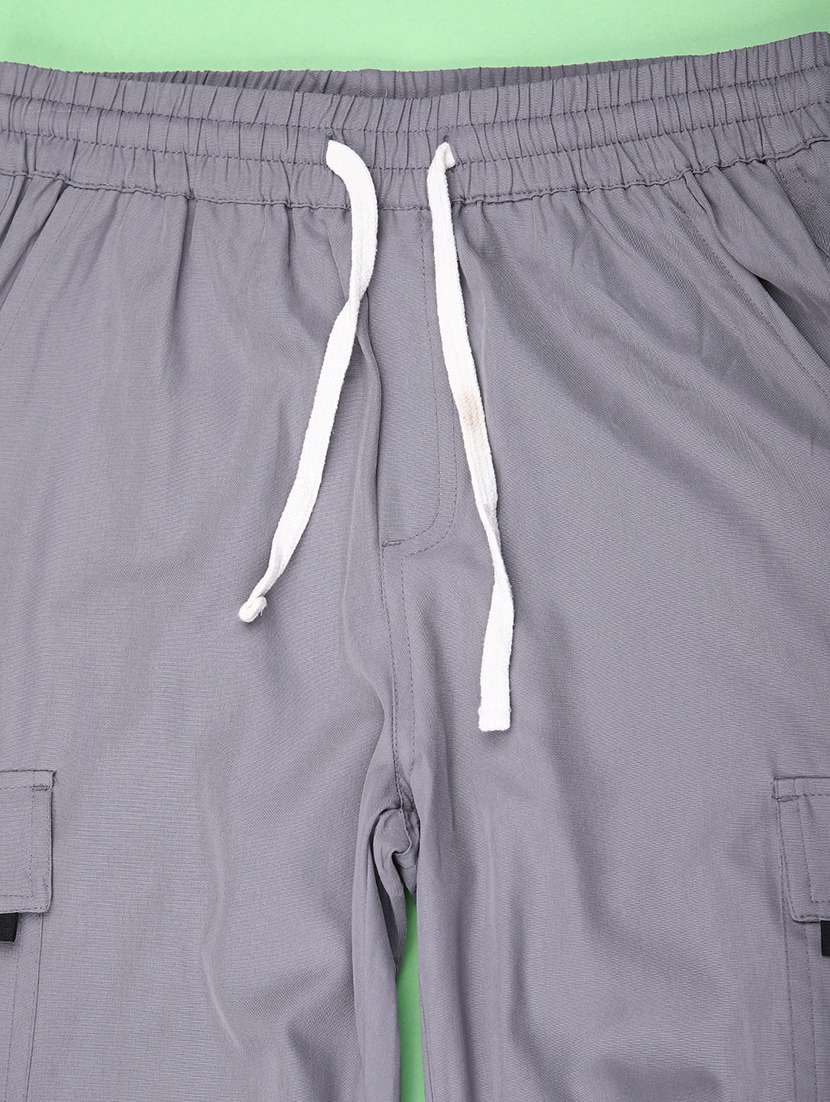 girls solid mid rise cargo - 22181830 -  Standard Image - 3