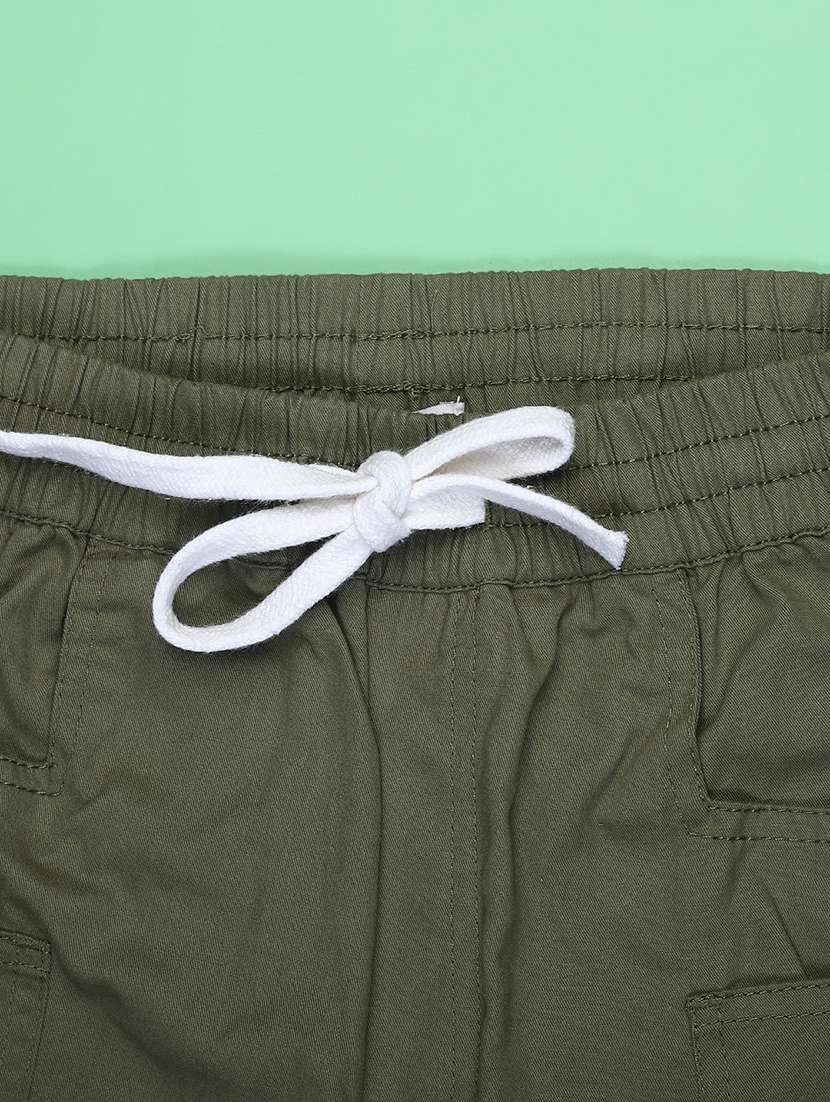 girls solid mid rise cargo - 22181834 -  Standard Image - 3