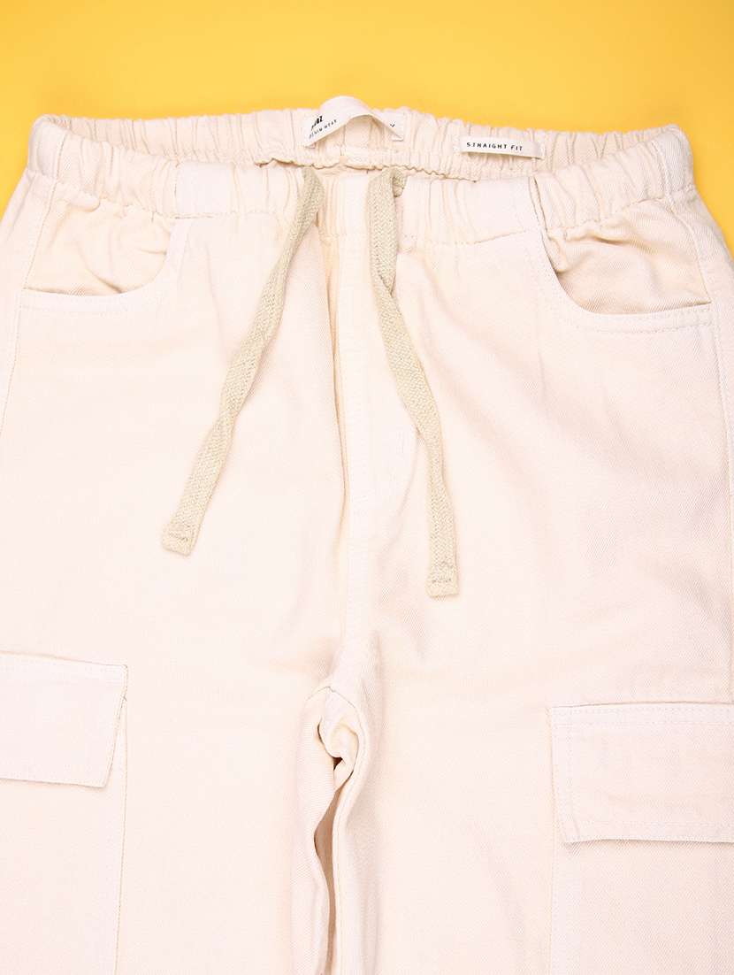 girls solid mid rise cargo - 22181836 -  Standard Image - 3