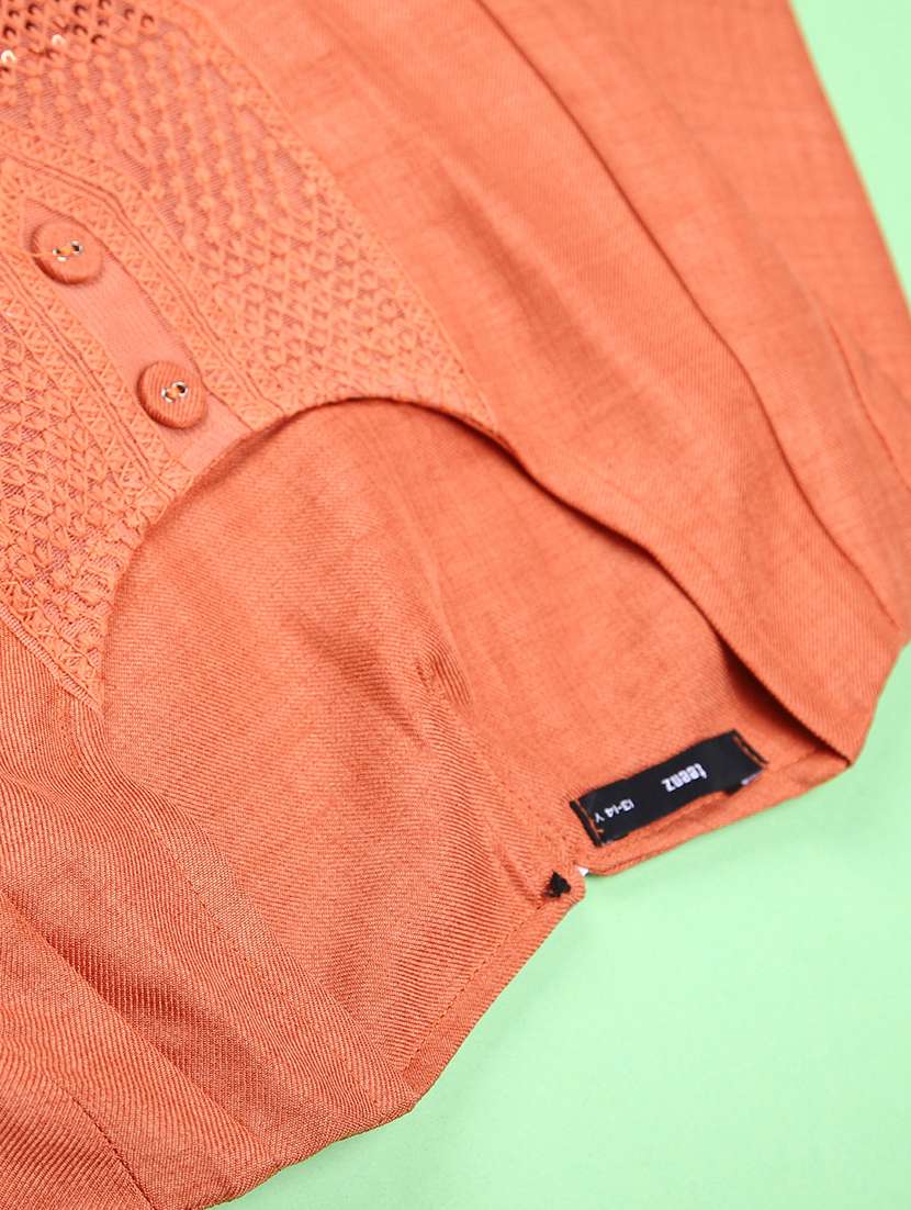 girls solid with work bell quarter sleeve top - 22181852 -  Standard Image - 3