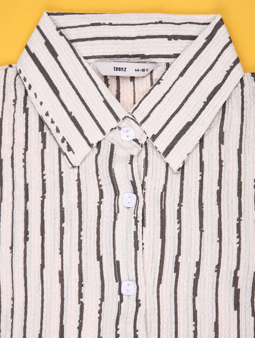 girls striped puff sleeve top - 22181859 -  Standard Image - 3