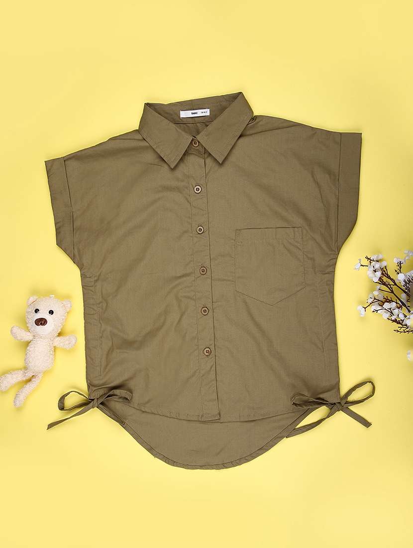 girls solid short sleeve top