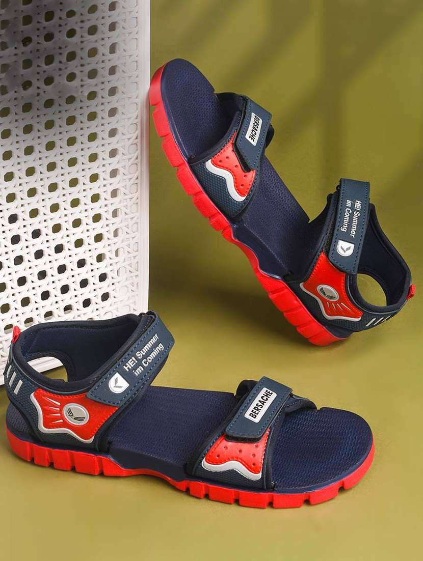 men printed open toe floater