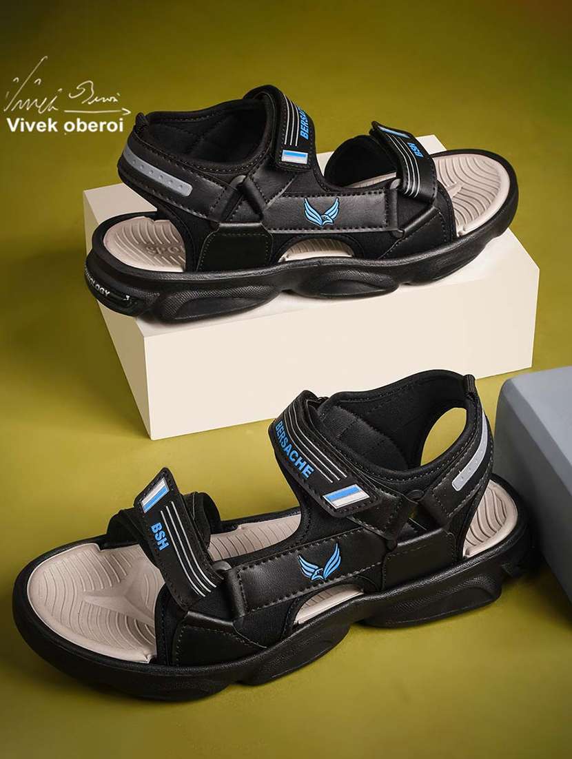 men solid open toe floater