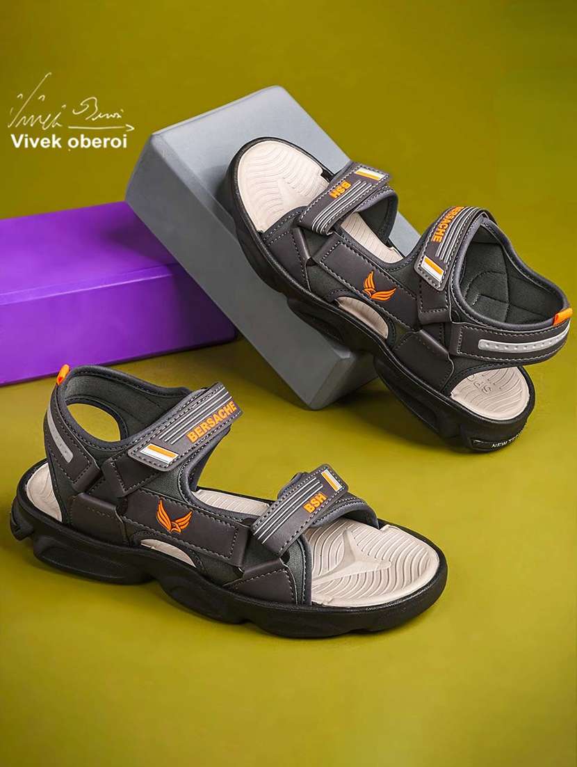 men solid open toe floater