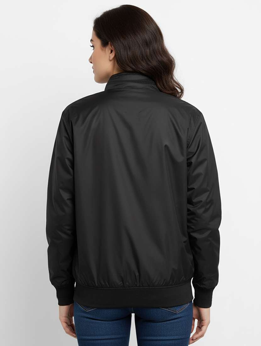 women solid long sleeve bomber jacket - 22182061 -  Standard Image - 3