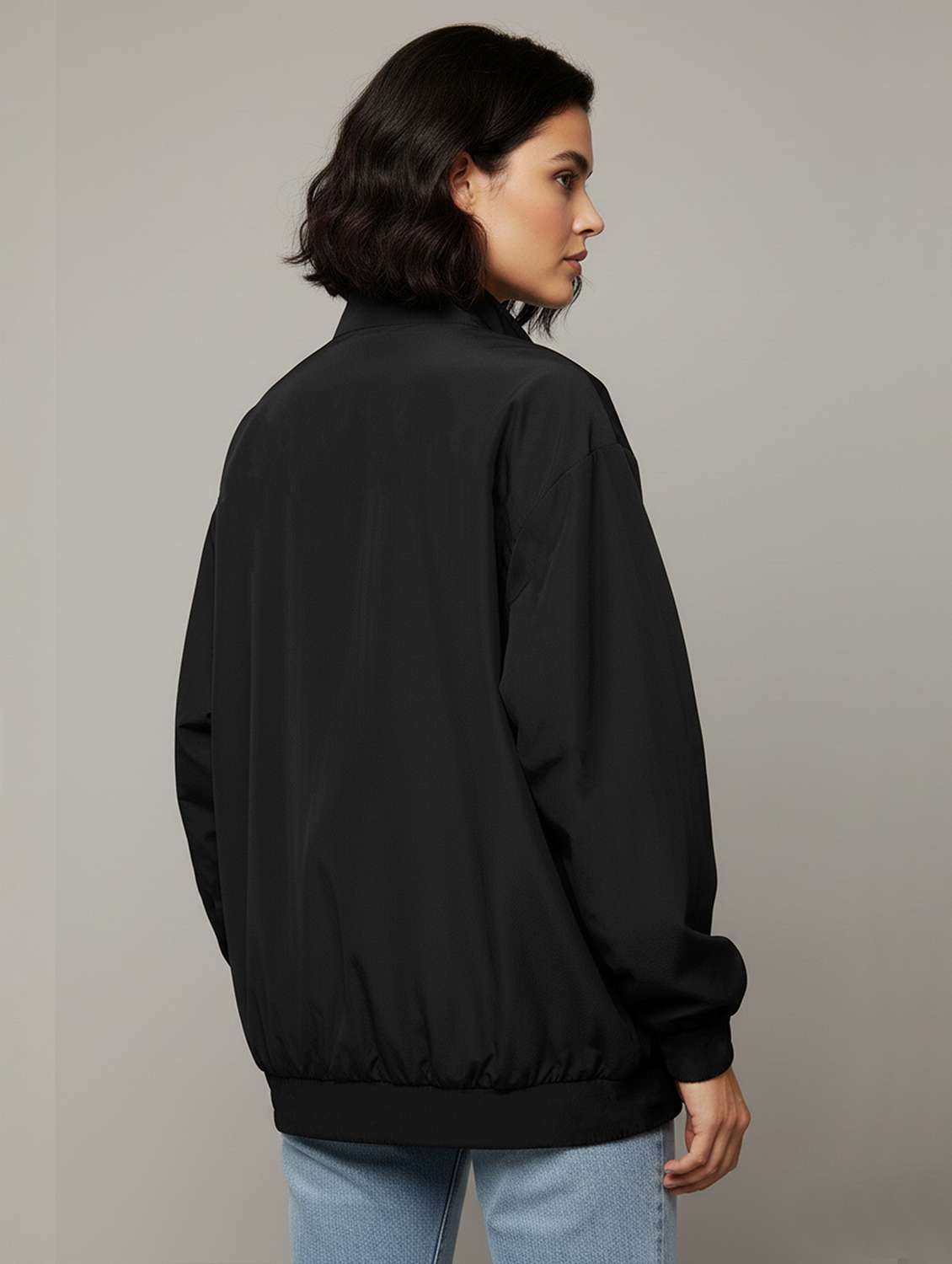 women solid long sleeve bomber jacket - 22182093 -  Standard Image - 3