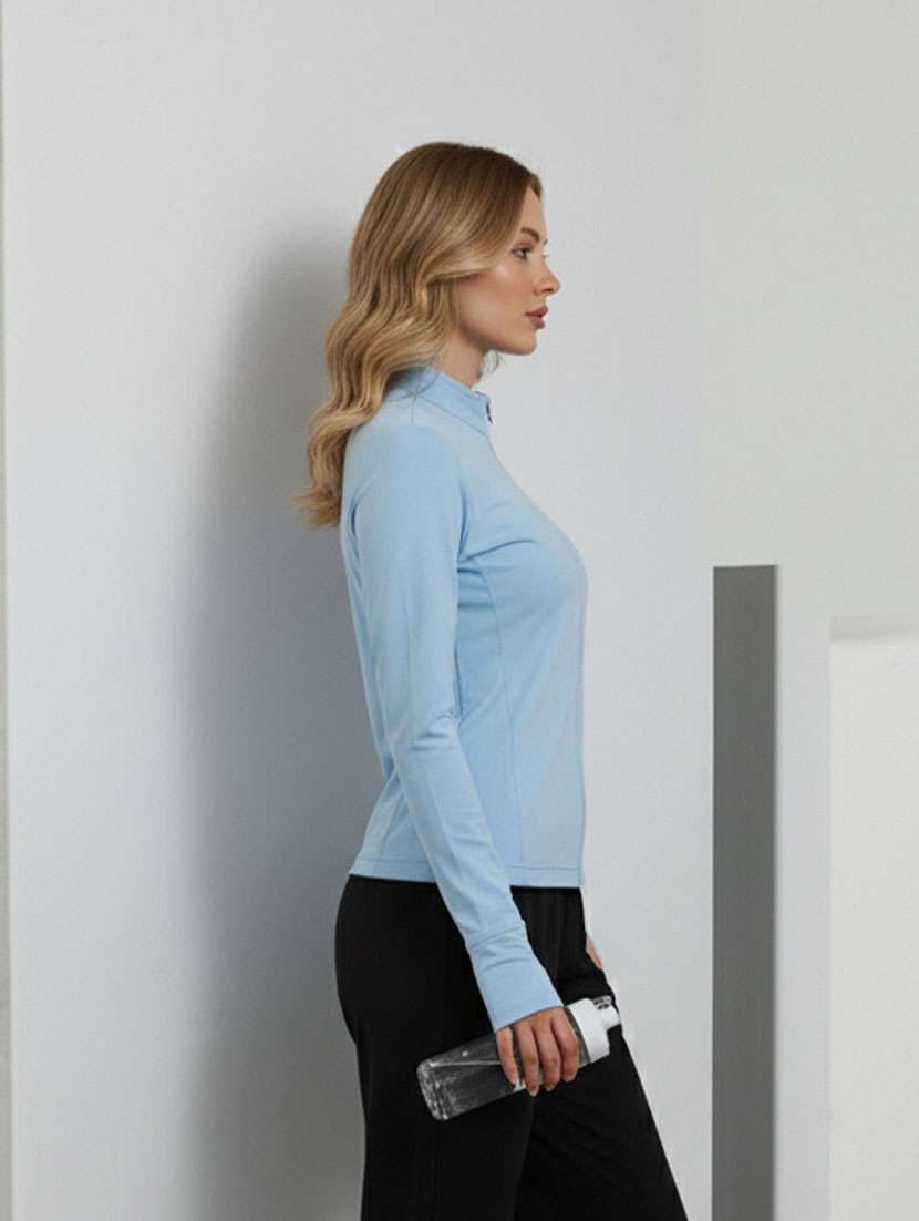 women solid long sleeve active wear jacket - 22182105 -  Standard Image - 3