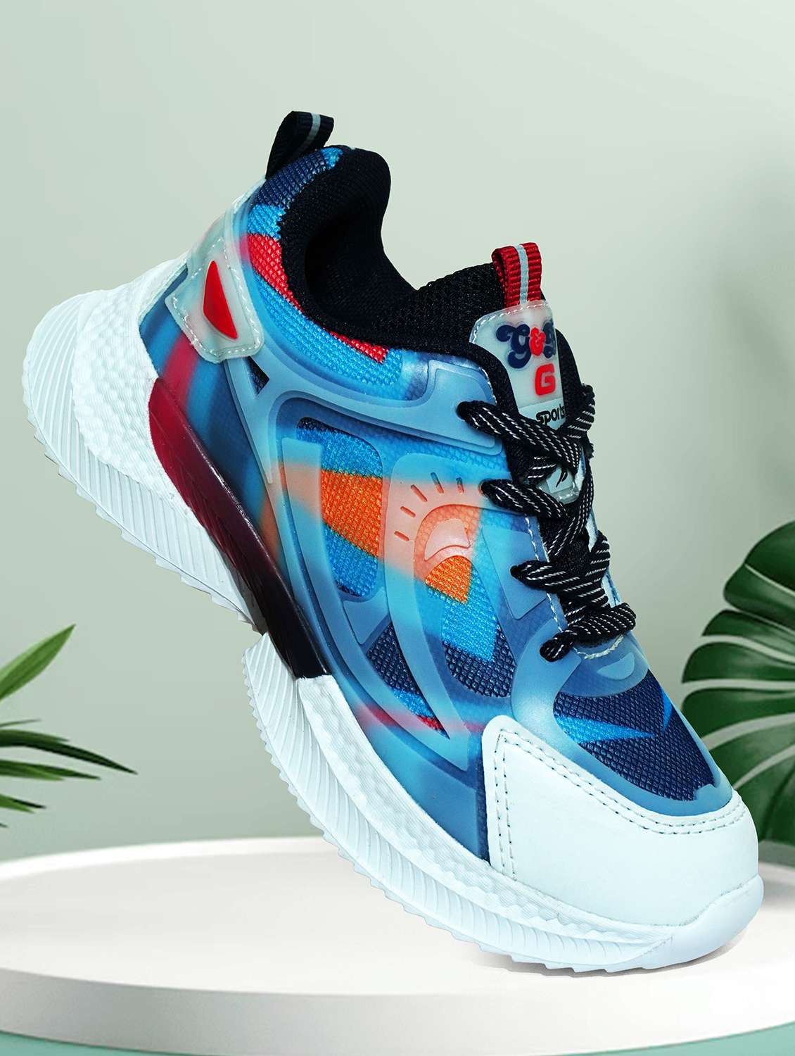 boys printed lace up sports shoe