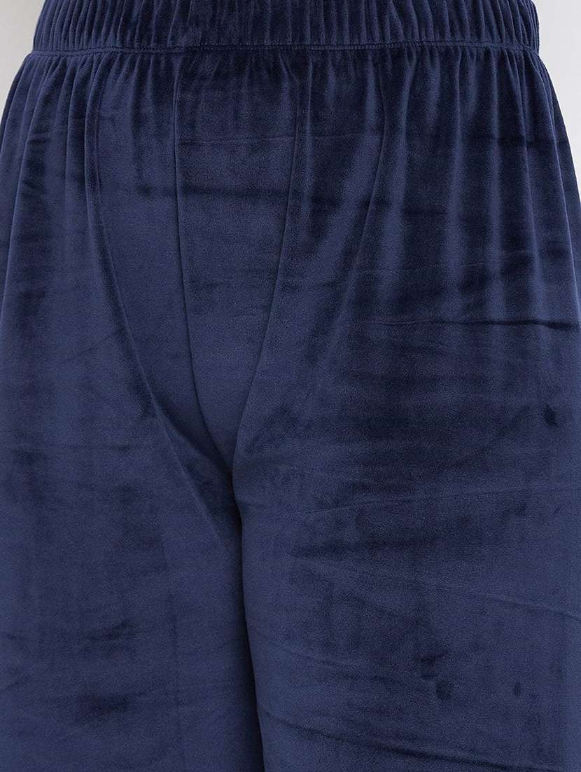 women solid velvet straight trouser - 22182130 -  Standard Image - 5
