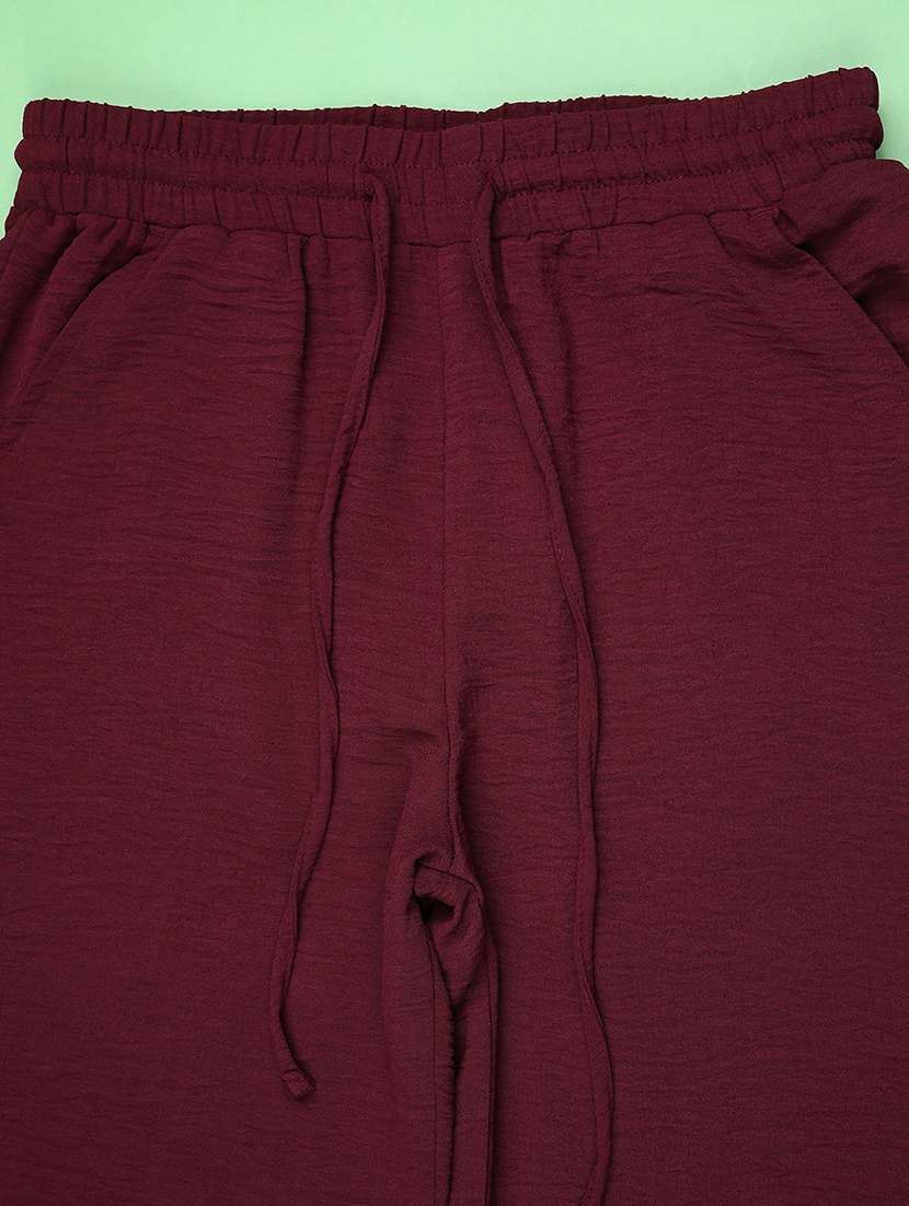 girls solid mid rise straight trouser - 22182142 -  Standard Image - 3