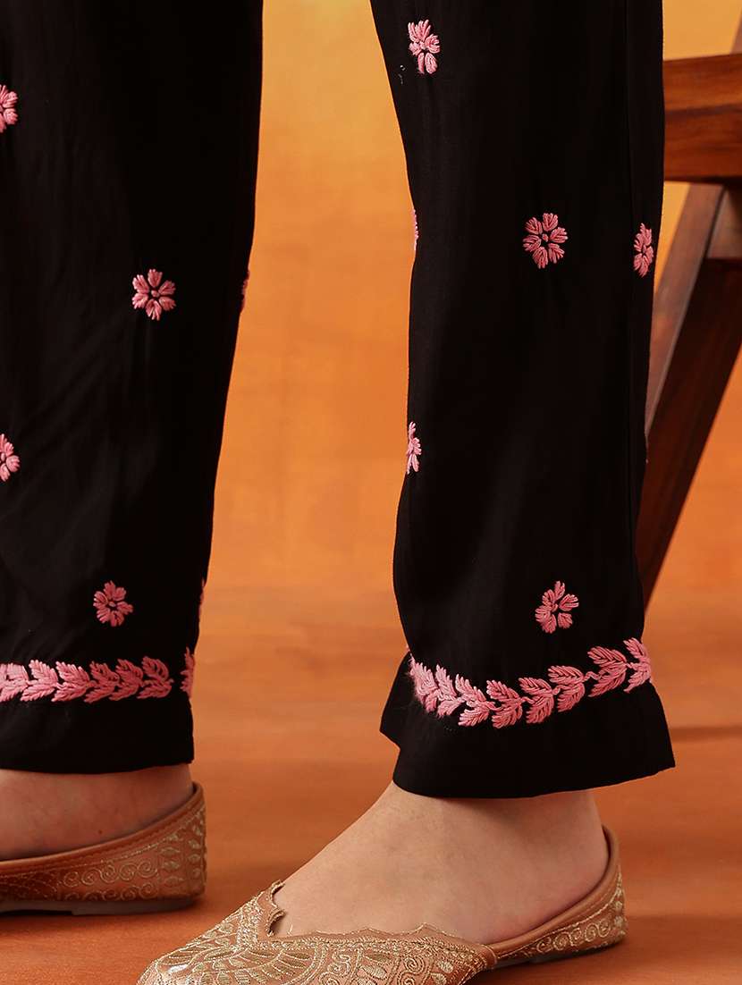 women solid with work long sleeve kurta pant set - 22182146 -  Standard Image - 5