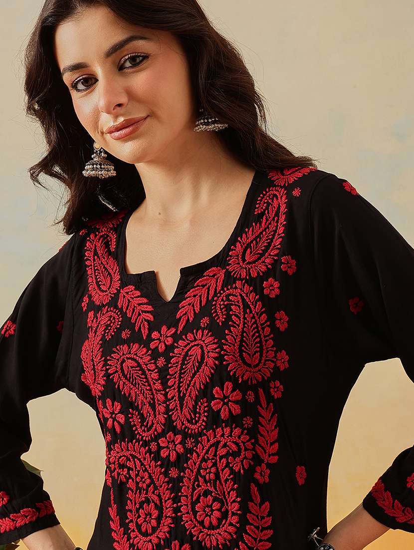 women solid with work long sleeve kurta pant set - 22182148 -  Standard Image - 5