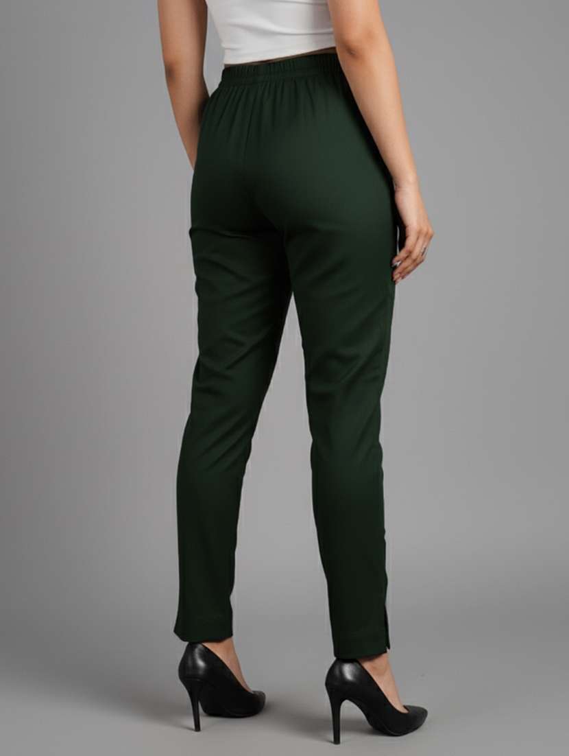 women solid mid rise straight trouser - 22182153 -  Standard Image - 3