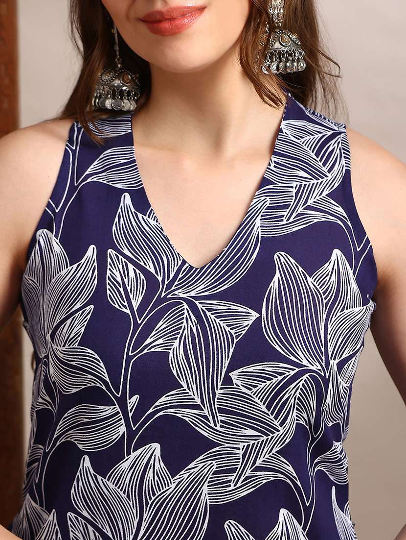 women printed sleeveless kurta salwar set - 22182169 -  Standard Image - 5