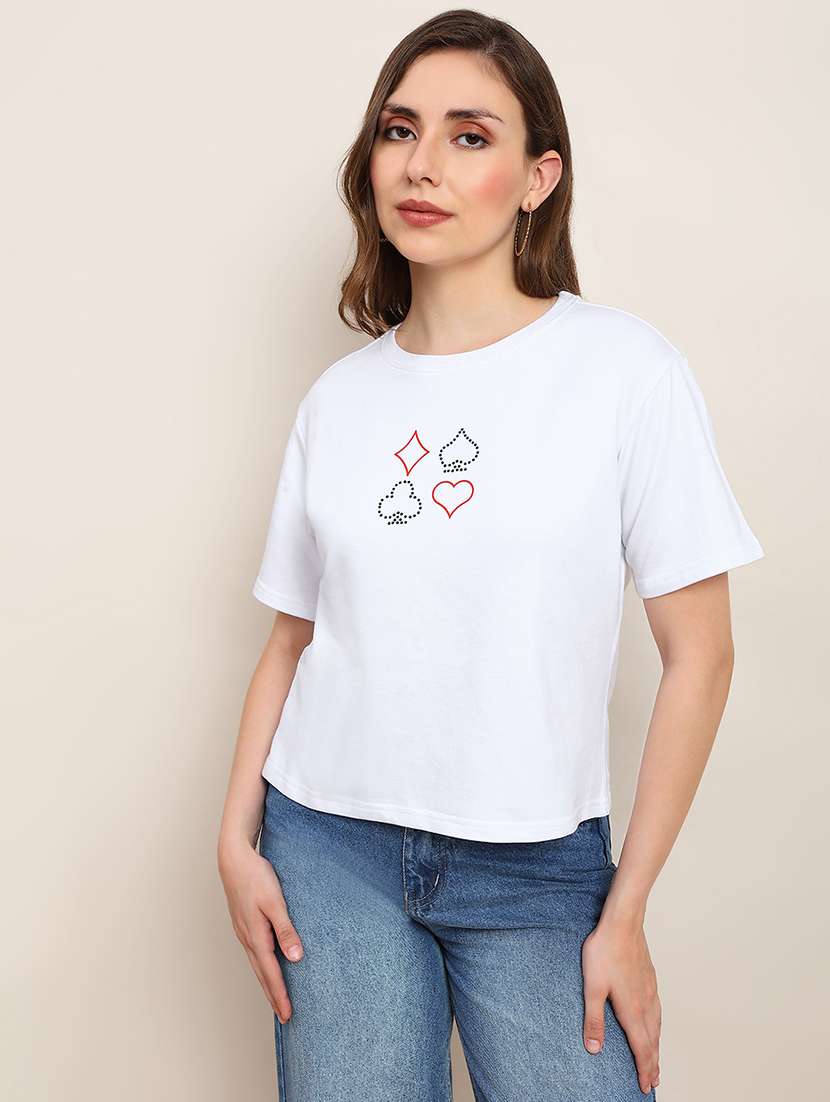 women printed short sleeve t-shirt