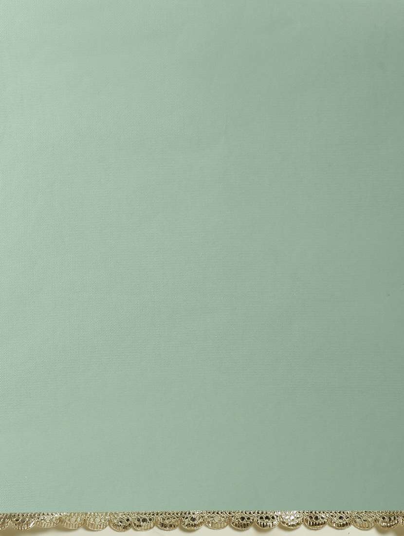 globus women green embroidered v-neck puff sleeves tiered a-line maxi dress with belt & dupatta set - 22182230 -  Standard Image - 5