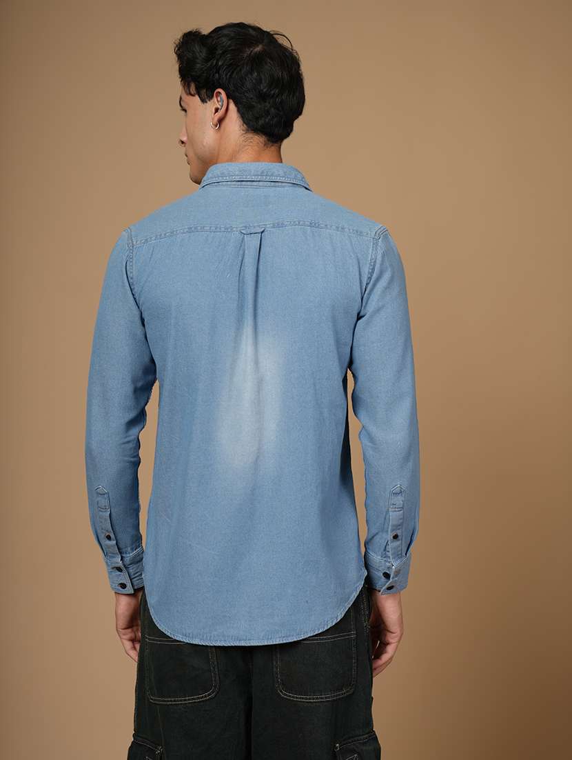 men solid long sleeve slim fit casual shirt - 22182232 -  Standard Image - 3