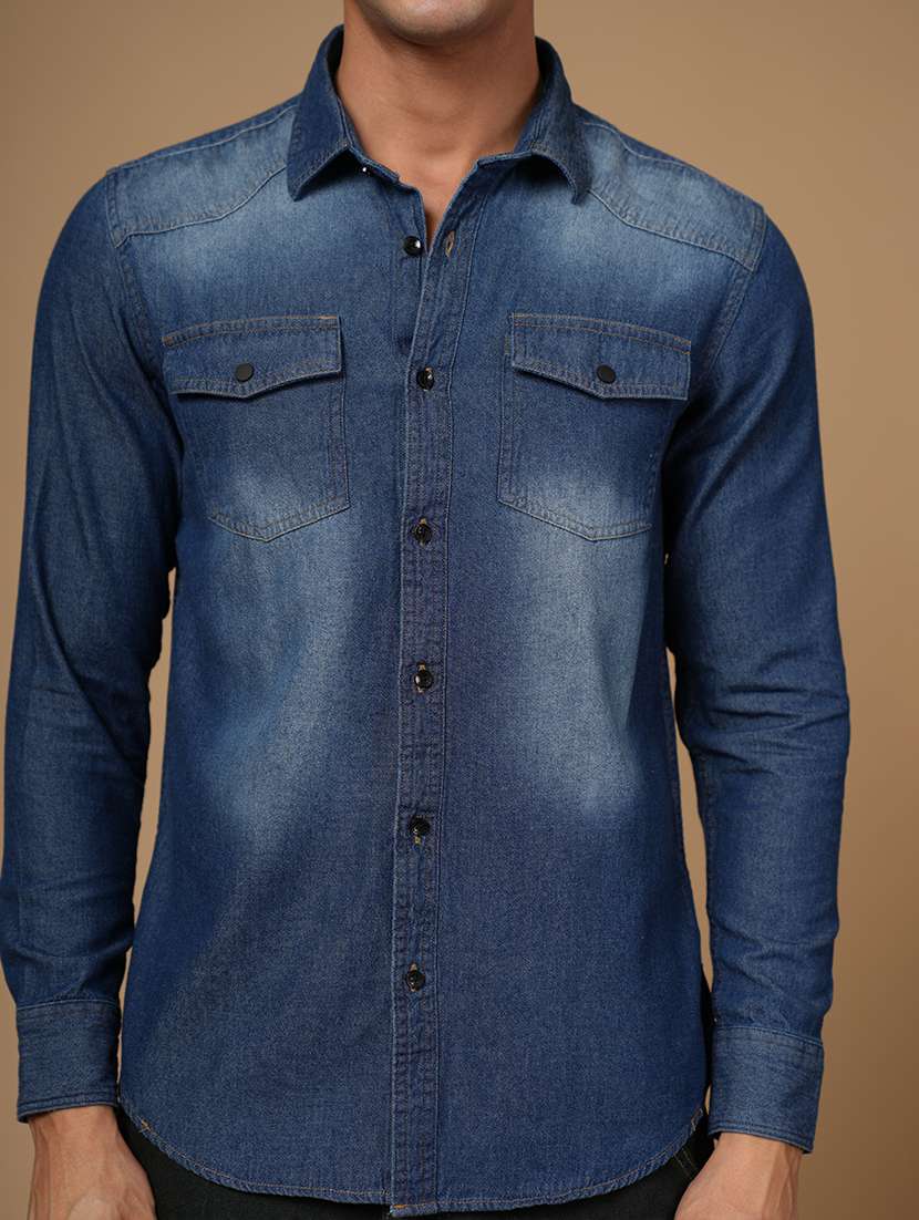 men solid long sleeve slim fit casual shirt - 22182233 -  Standard Image - 3