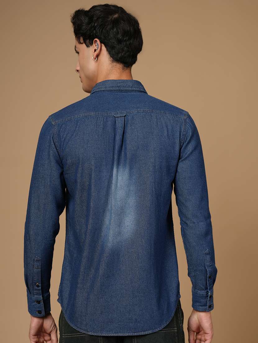 men solid long sleeve slim fit casual shirt - 22182233 -  Standard Image - 5