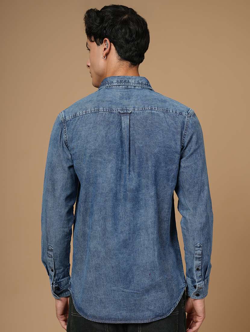 men solid long sleeve slim fit casual shirt - 22182234 -  Standard Image - 3