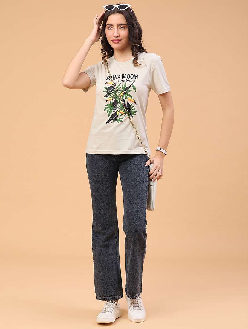 women printed round neck t-shirt - 22182264 -  Standard Image - 5