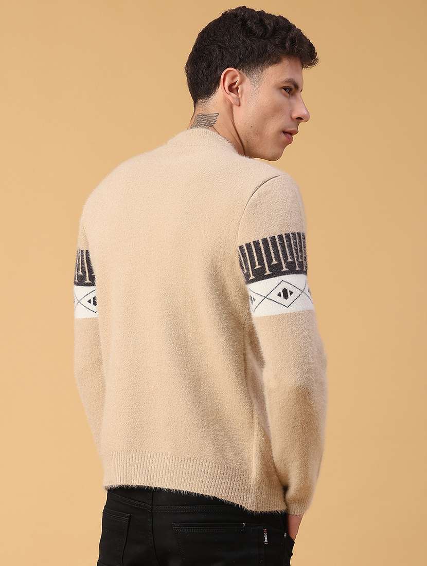 men self design long sleeve regular fit pullover  - 22182290 -  Standard Image - 3