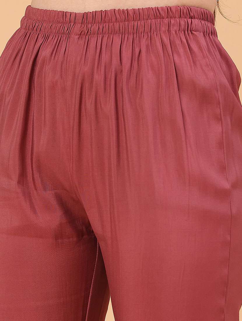 pink viscose kurta pant  set - 22182317 -  Standard Image - 5