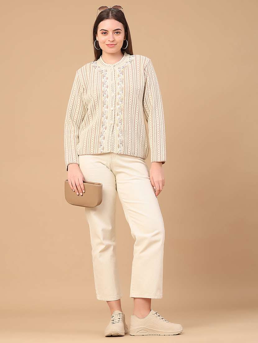 women self design long sleeve cardigan - 22182432 -  Standard Image - 5