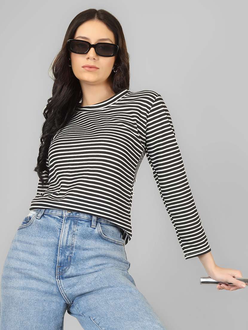 women striped long sleeve t-shirt