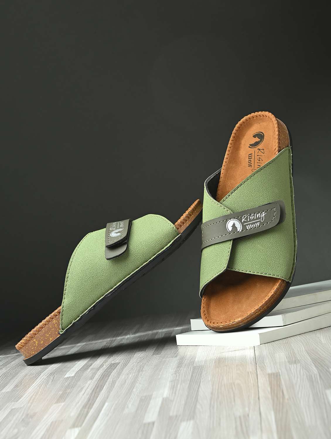 men solid slip on sandal