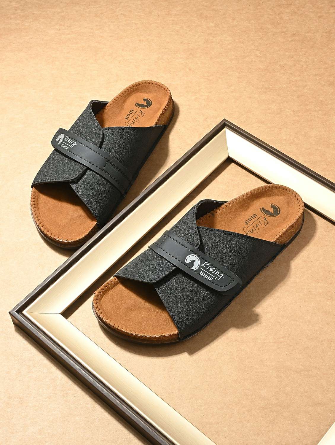 men solid slip on sandal