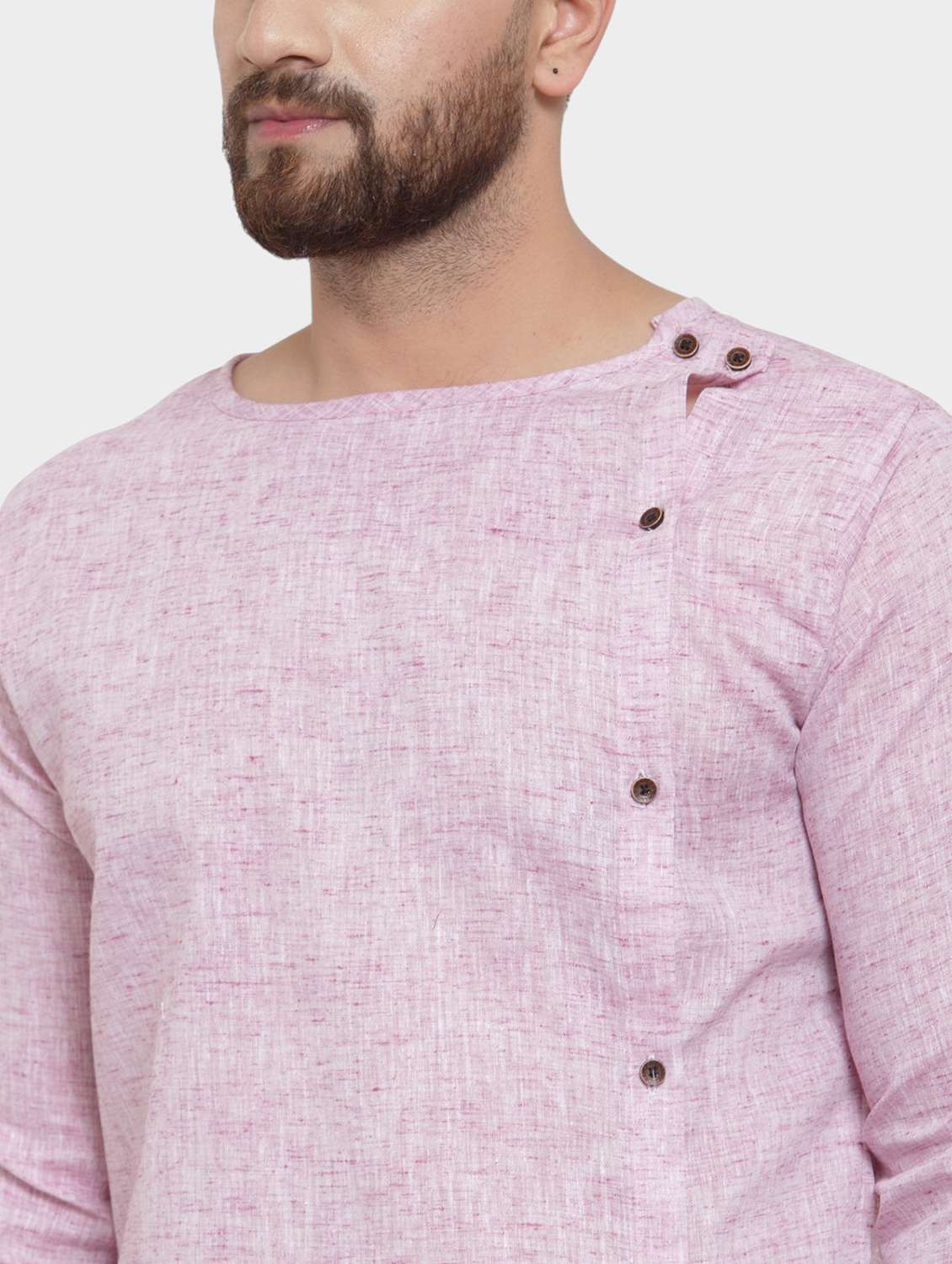 men self design long sleeve asymmetric kurta - 22182578 -  Standard Image - 5