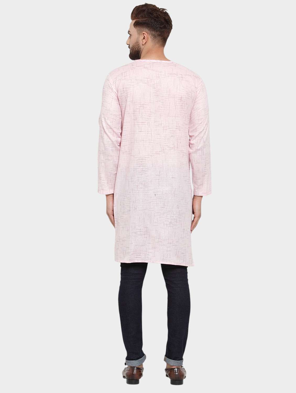 men self design long sleeve asymmetric kurta - 22182582 -  Standard Image - 3