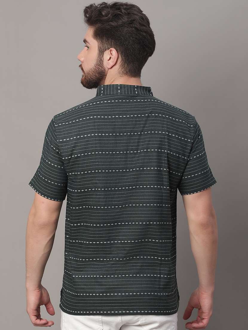 men self design mandarin neck short kurta - 22182601 -  Standard Image - 3