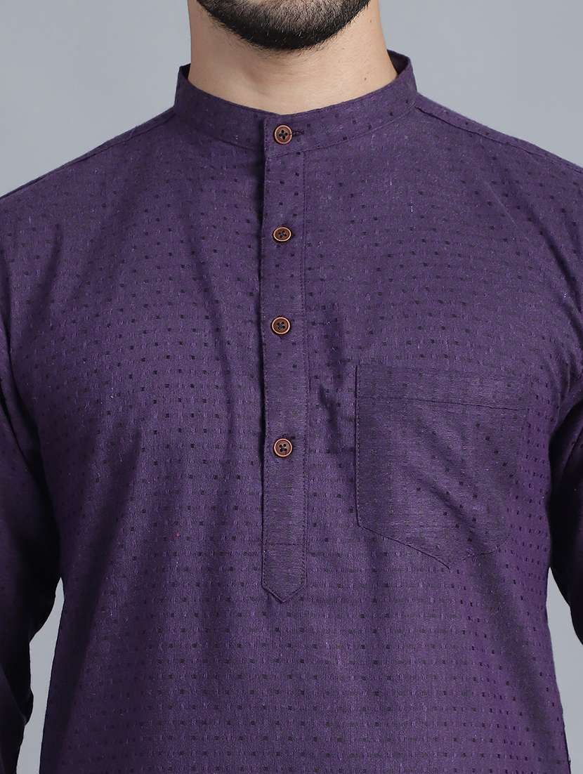 men self design mandarin neck long kurta - 22182632 -  Standard Image - 5