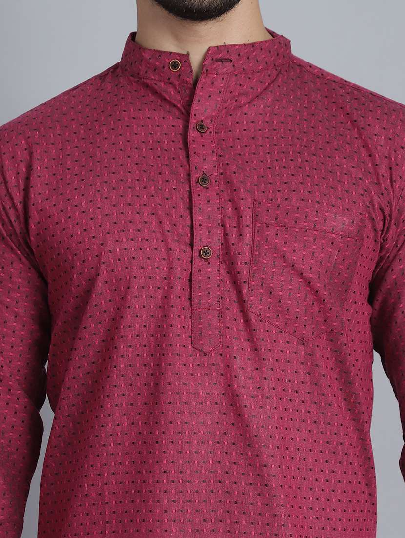 men self design mandarin neck long kurta - 22182634 -  Standard Image - 5