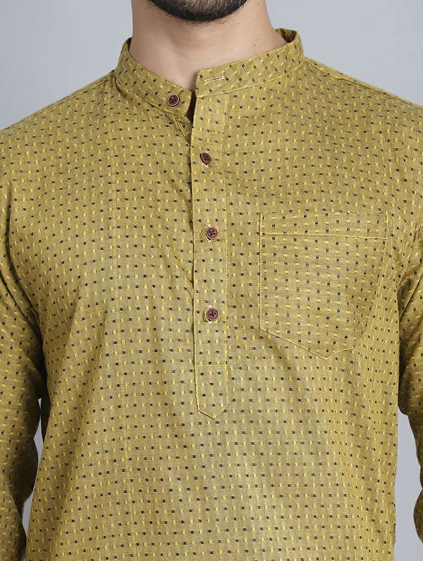 men self design mandarin neck long kurta - 22182638 -  Standard Image - 5