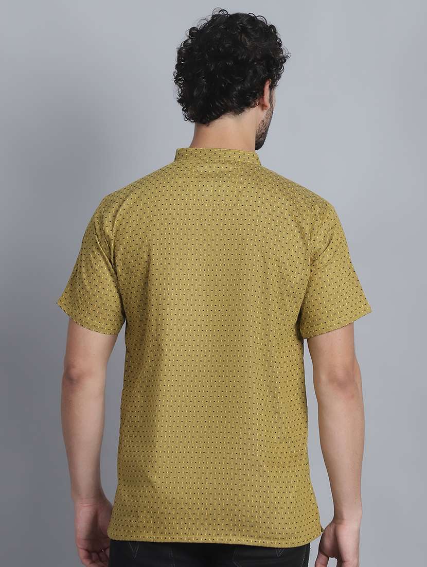 men self design mandarin neck short kurta - 22182639 -  Standard Image - 3