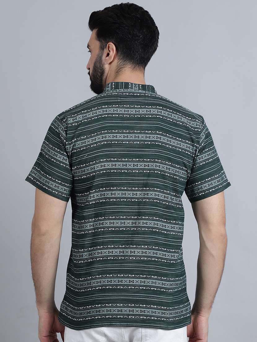 men self design mandarin neck short kurta - 22182645 -  Standard Image - 3