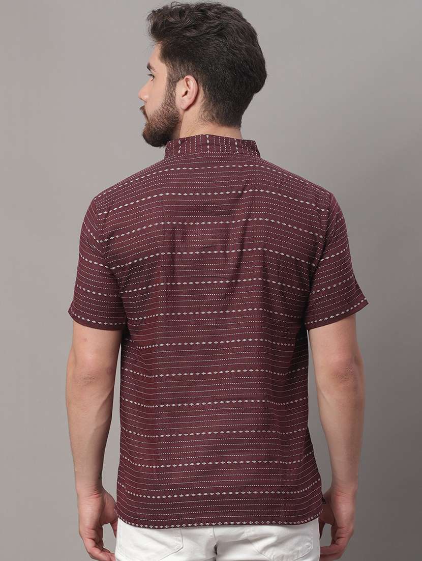 men self design mandarin neck short kurta - 22182669 -  Standard Image - 3